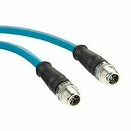 WOODHEAD Micro-Change M12 Cat6A Double-Ended Cordset, 8 Pole E22E06020M020